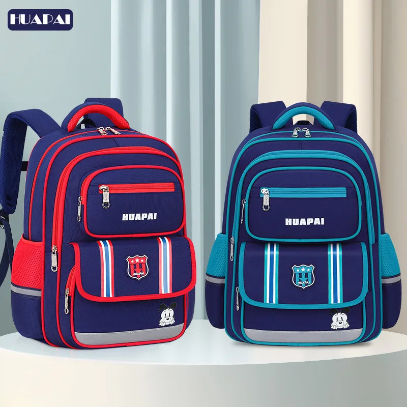 Durable Waterproof Oxford School Backpack Large Capacity Shockproof Design for Boys Girls Students Anti-Wear Back Support Bag