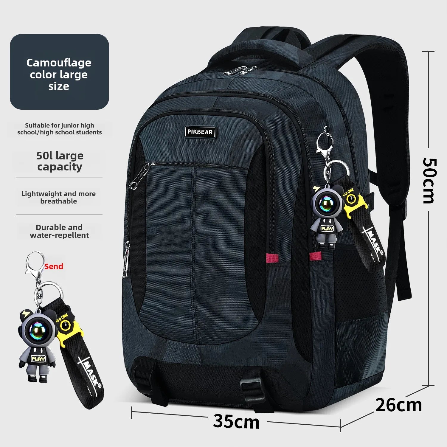Astronaut pendant Orthopedic Men Laptops Backpack Teenages Camouflage Schoolbag Primary Waterproof Backpacks student School Bags