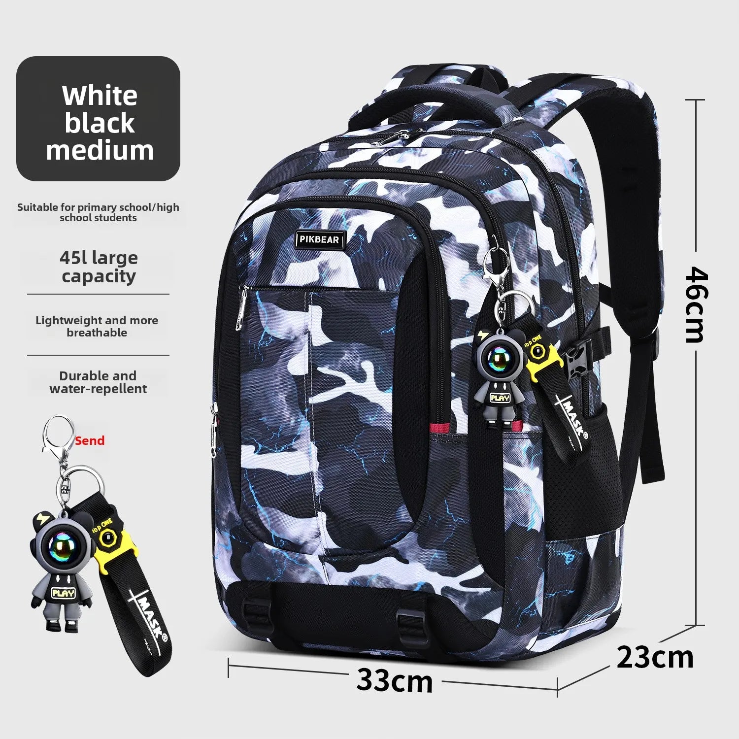 Astronaut pendant Orthopedic Men Laptops Backpack Teenages Camouflage Schoolbag Primary Waterproof Backpacks student School Bags