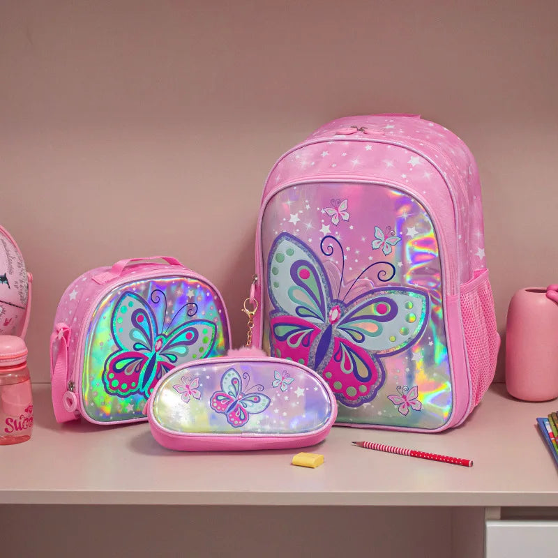 Girls Backpacks for School Cartoon Butterfly Bookbags Children Nylon Shoulder Backpack Kids Satchels Mochilas Escolares Primaria