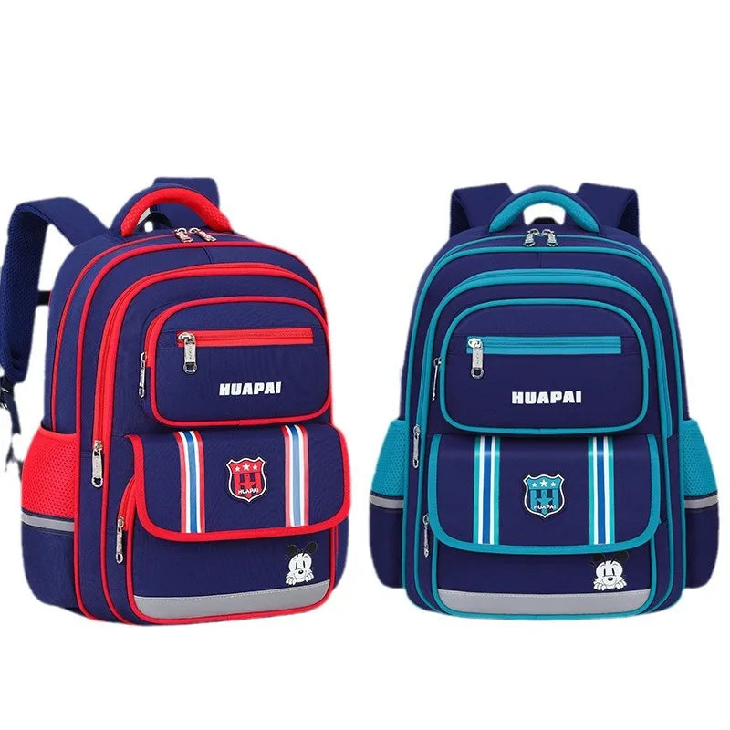 Durable Waterproof Oxford School Backpack Large Capacity Shockproof Design for Boys Girls Students Anti-Wear Back Support Bag