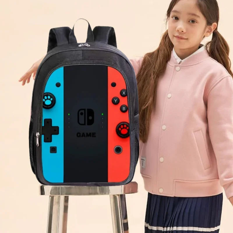 Back To School Game Console Pattern Schoolbag Student Shoulder Bag Dining Bag Pen Bag Three Pieces Multifunctional Backpacks
