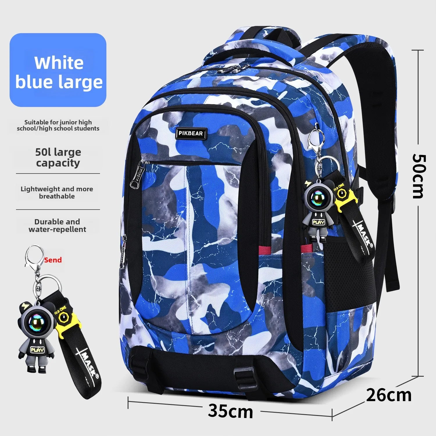 Astronaut pendant Orthopedic Men Laptops Backpack Teenages Camouflage Schoolbag Primary Waterproof Backpacks student School Bags