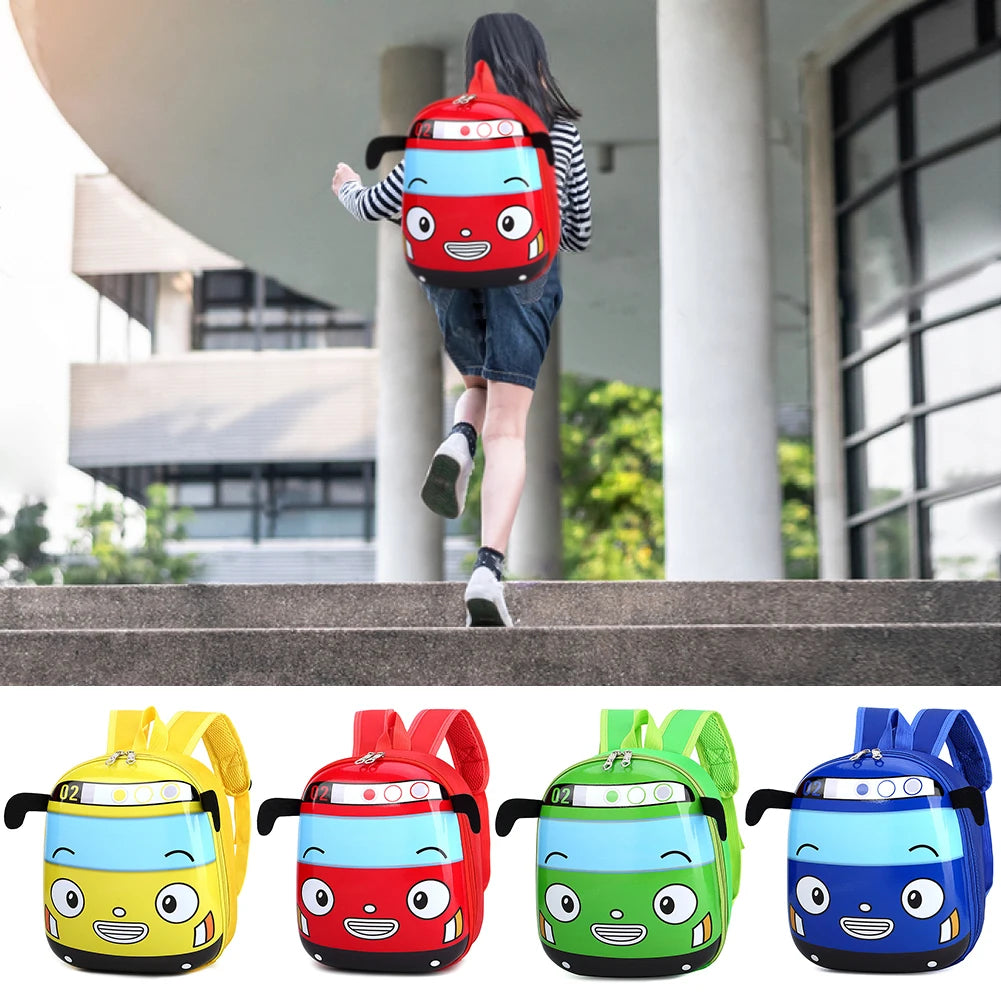 3D Cartoon Bus Daycare Bags Cute Kindergarten Children School Bag Small School Bookbag for Boys Girls Go for An Outing