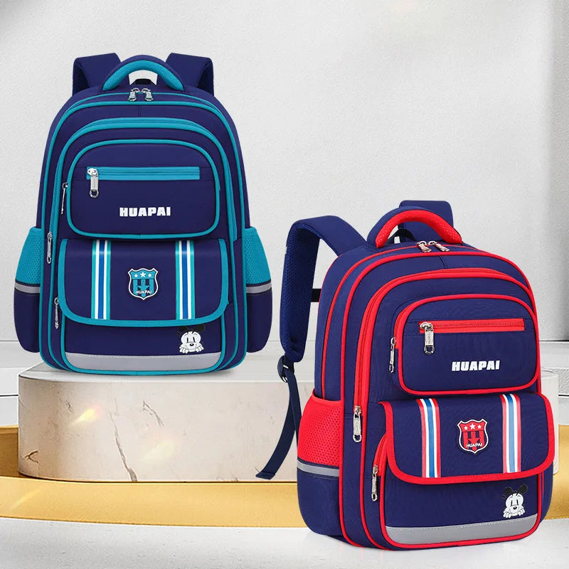 Durable Waterproof Oxford School Backpack Large Capacity Shockproof Design for Boys Girls Students Anti-Wear Back Support Bag