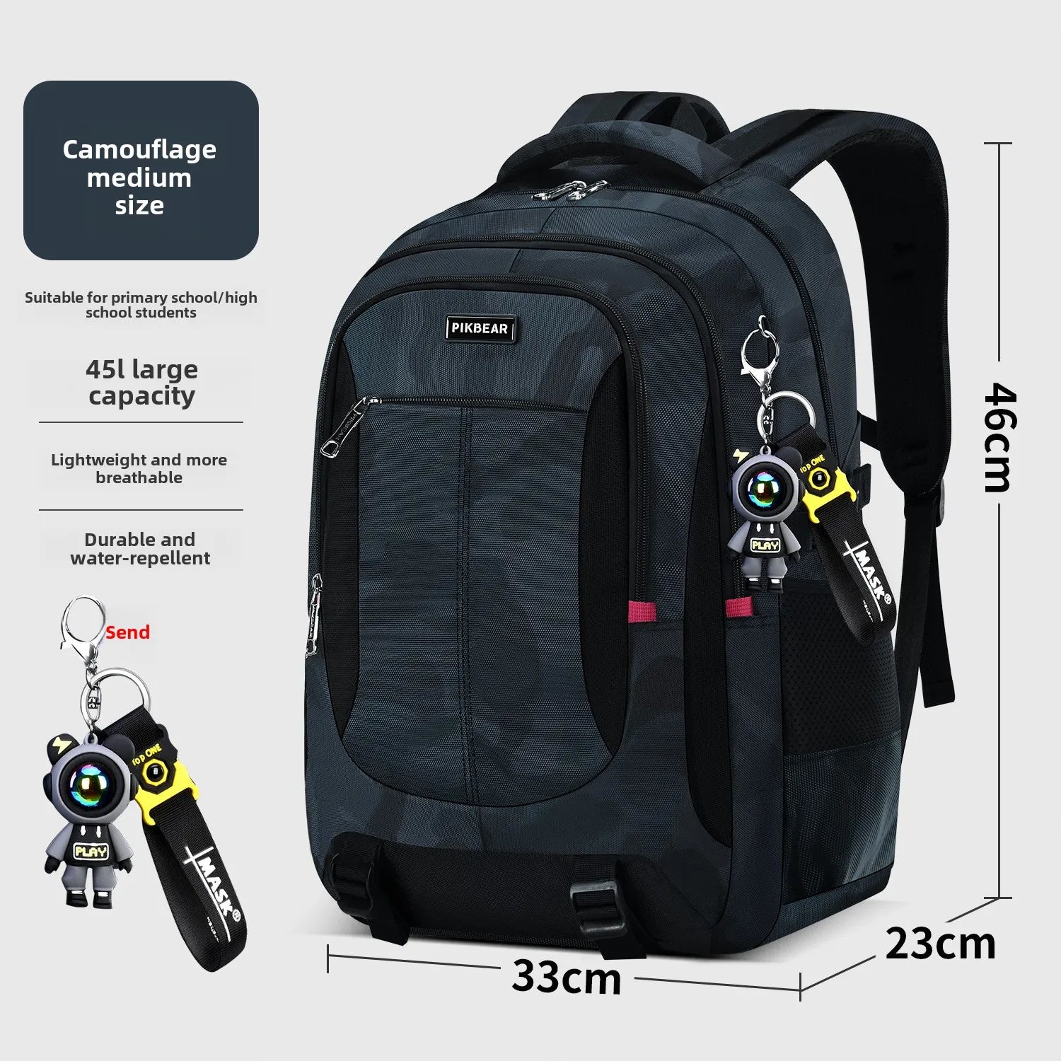 Astronaut pendant Orthopedic Men Laptops Backpack Teenages Camouflage Schoolbag Primary Waterproof Backpacks student School Bags