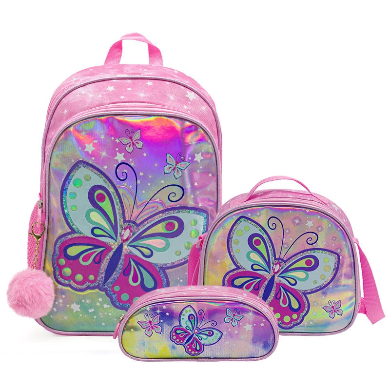 Girls Backpacks for School Cartoon Butterfly Bookbags Children Nylon Shoulder Backpack Kids Satchels Mochilas Escolares Primaria
