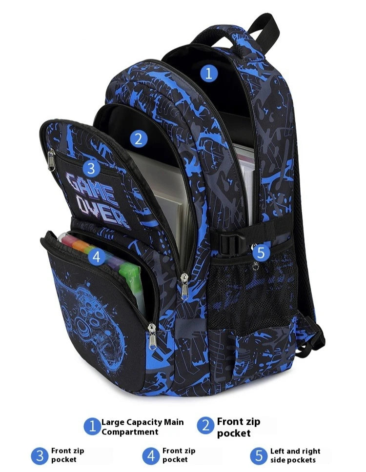 Backpack for Boy with Lunch Bag and Pencil Case 3pcs Boys School Bags for Elementary Student Teen Boys